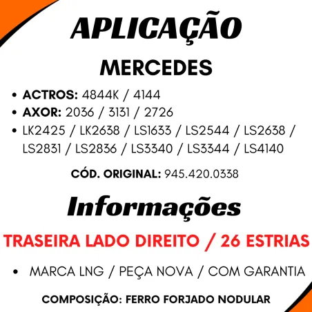 Catraca Freio Autom.Tras. Dir. (26 Estrias) Mercedes Axor