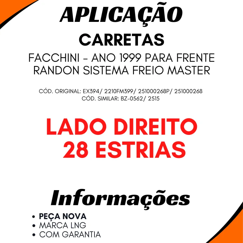 Eixo Expansores S Freio Ar Dir. Facchini (1999...) Randon (28