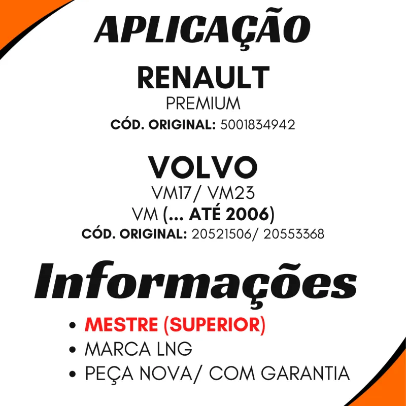 Cilindro Embreagem Volvo Vm (..2006) Mestre (Superior)