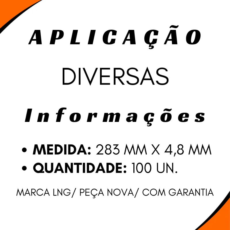 Kit 100 Abraçadeiras Nylon 283x4,8mm