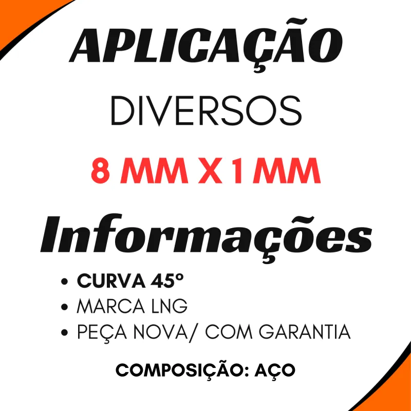 Kit 50 Engraxadeiras Curva 45 8x1 Aplic. Diversas
