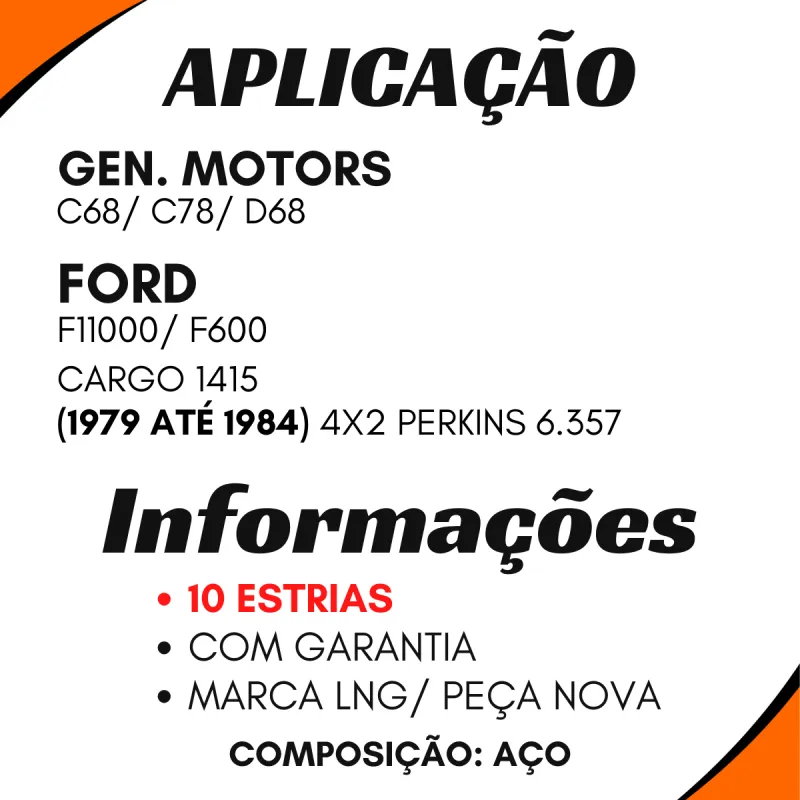 Ponteira Cardan (C/Rosca) Gm C68/ C78/ D68 / Ford F600/ F11000 - 10