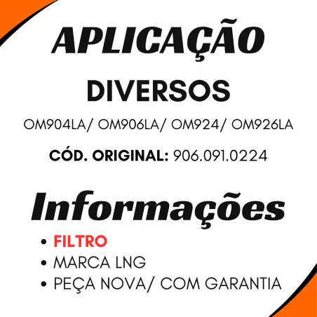 Válvula Retencao Combustível Mbb Om904la/ Om906la/ Om926la Filtro