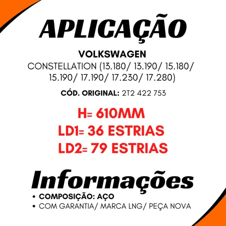 Coluna De Direção (Completa) Vw 13-180/ 15-180 Constellation