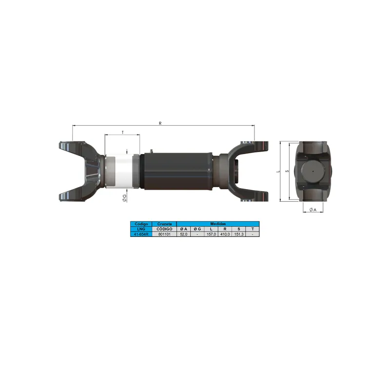 Cardan-Kit (Entre Eixo) Scania 113/ Iveco 5801542472/  A-410,5 Mm