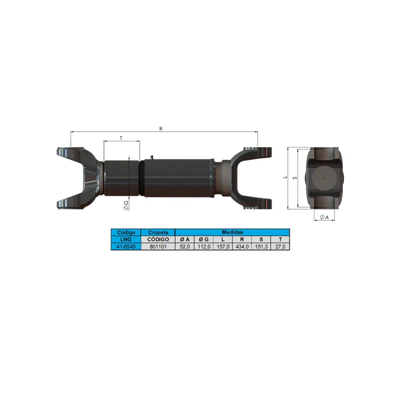 Cardan Parcial (Entre Eixo) Volvo/ Iveco A-434 Mm