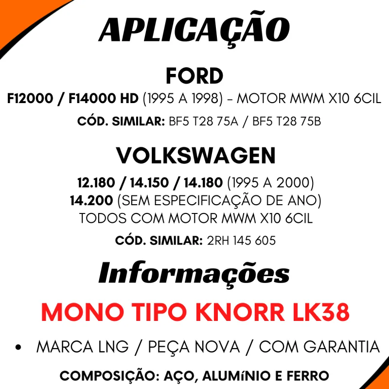 Compressor Ar Vw 14.150/ 12.180 Ford  F12000/ F14000hd