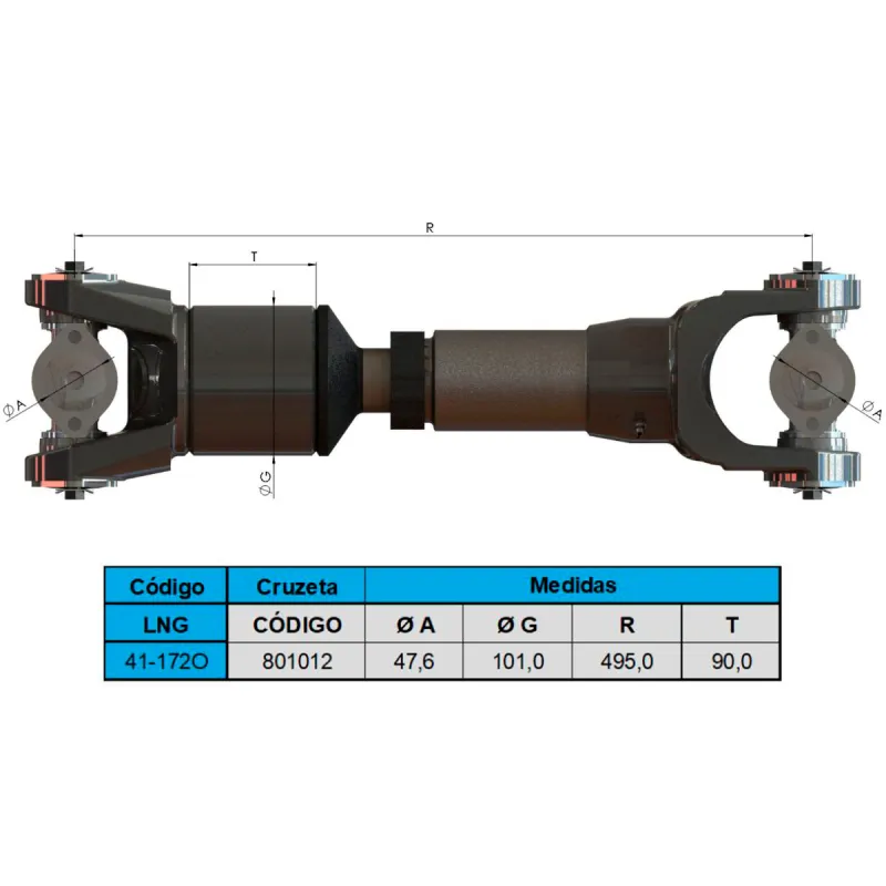 Cardan Completo Entre Eixo Ford B-500 Mm Xc454964aa