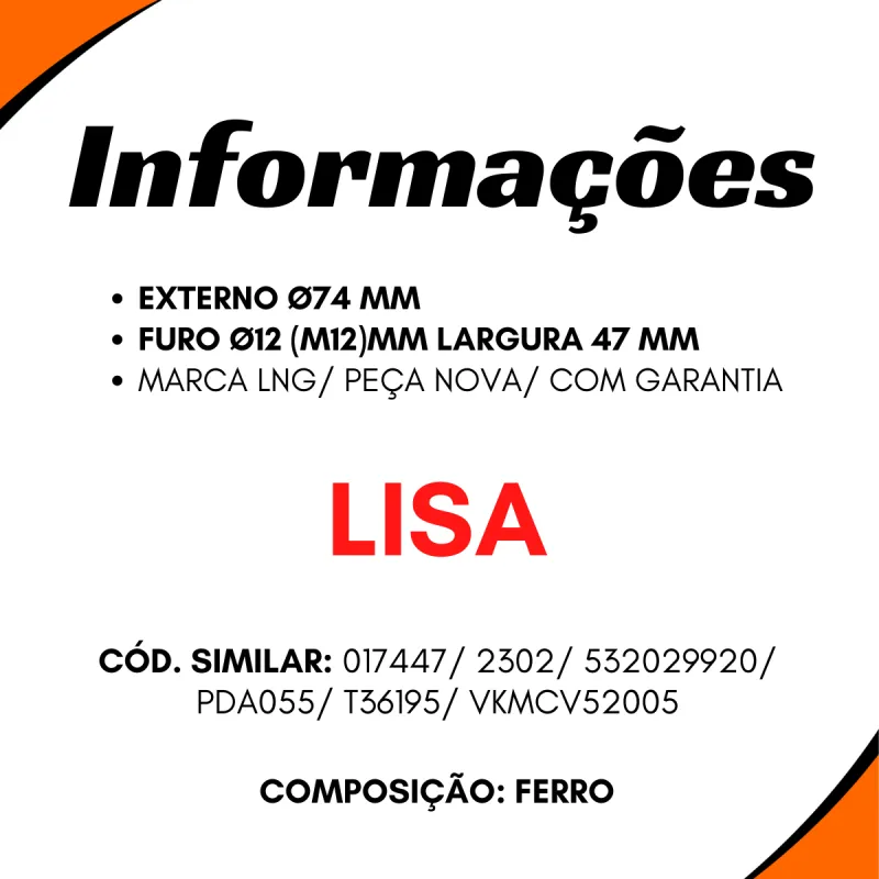 Polia Tensor Correia Lisa Iveco Stralis Novo Stralis Trakker
