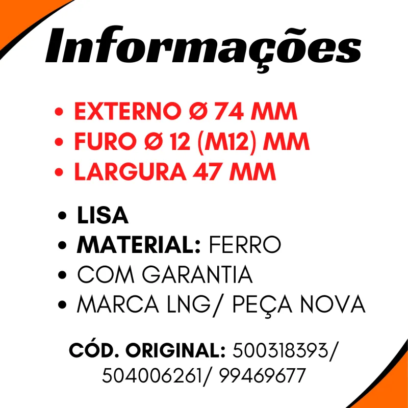 Polia Tensor Correia Lisa Iveco Stralis Novo Stralis Trakker