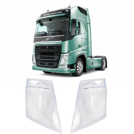 Lente Farol Dir. Volvo Fh13/ Fm13  (2008...) Policarbonato