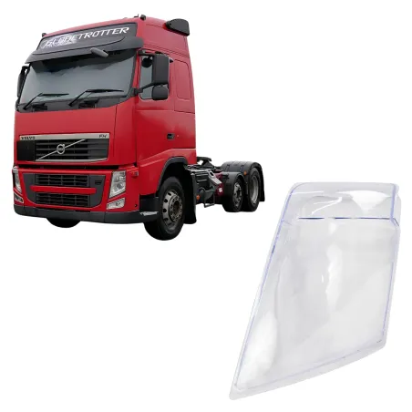 Lente Farol Dir. Volvo Fh13/ Fm13  (2008...) Policarbonato