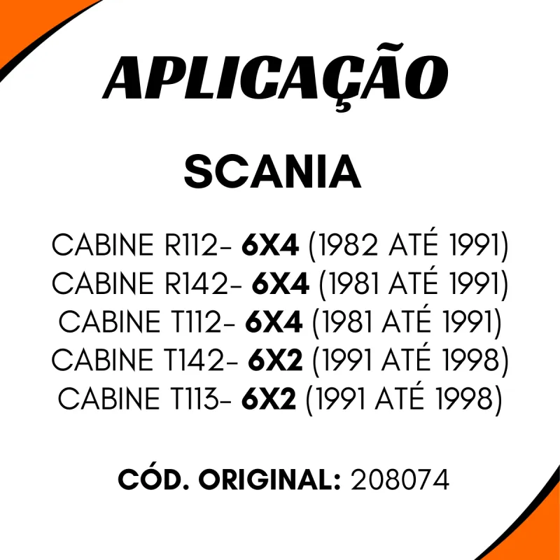 Ponteira Cardan Tras. Scania L110/ L111/ L113/ Lk111/ Lk140/ R112/