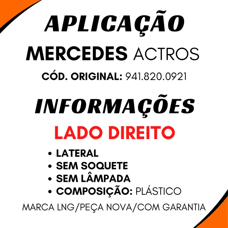 Lanterna Seta Lateral Dir. Actros