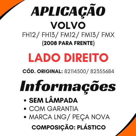 Lanterna Seta Volvo Dir. Fh13/ Fm12/Fm13