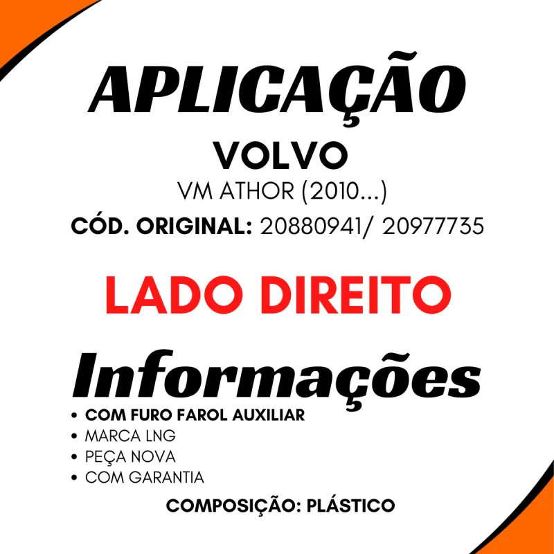 Moldura Parachoque Dir. Volvo Vm Athor