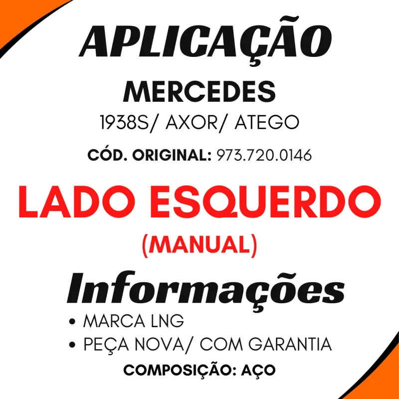 Máquina De Vidro Esq. Manual Mbb 1938s/ Axor/ Atego