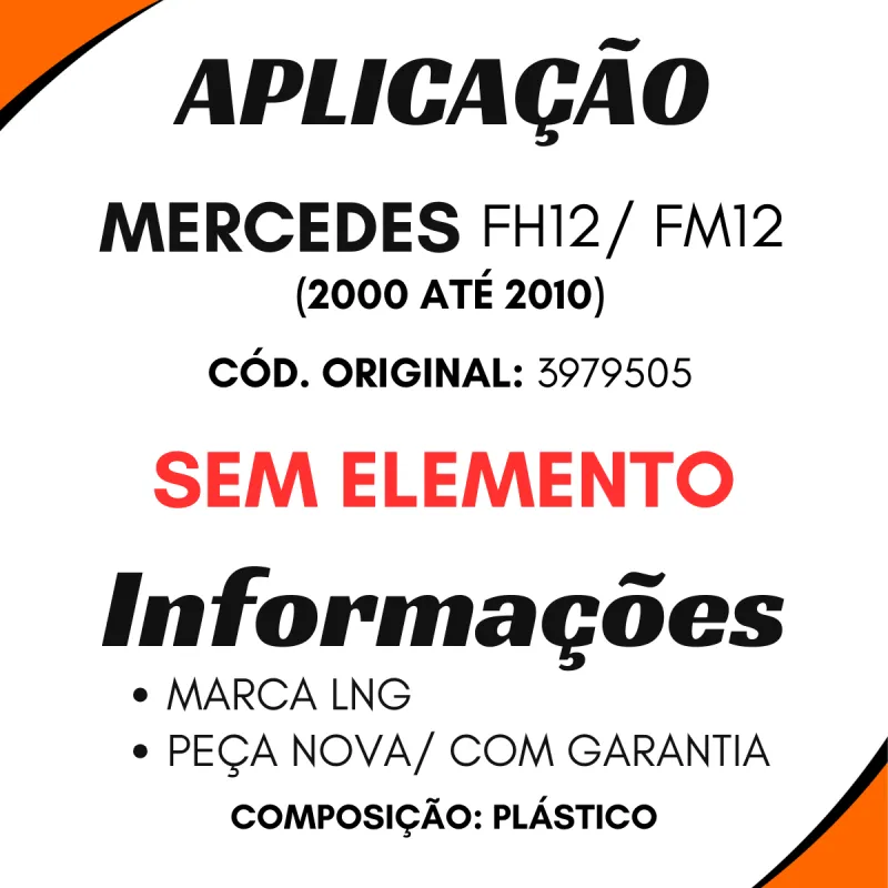 Purificador Ar Compl. S/Elemento Volvo Fh12/ Fm12 (2000 A 2010)