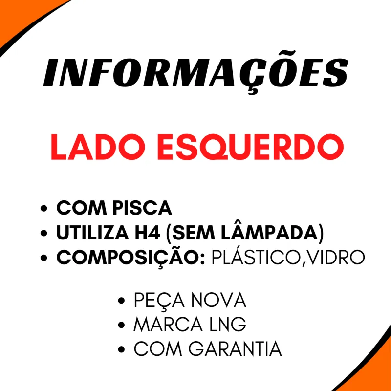 Farol Principal Esq. Volvo Vm17/ 23/ 240/ 260/ 270/ 310/ 330