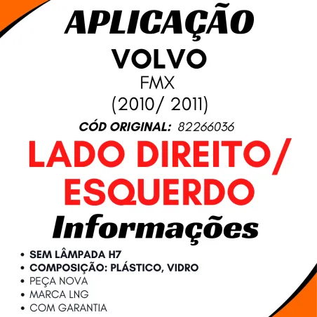 Farol Auxiliar Volvo Fmx (2010 A 2011)