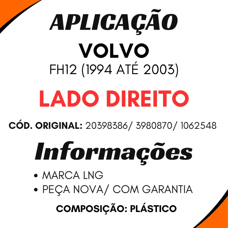 Moldura Farol Dir Volvo Fh12 (1994 A 2003)