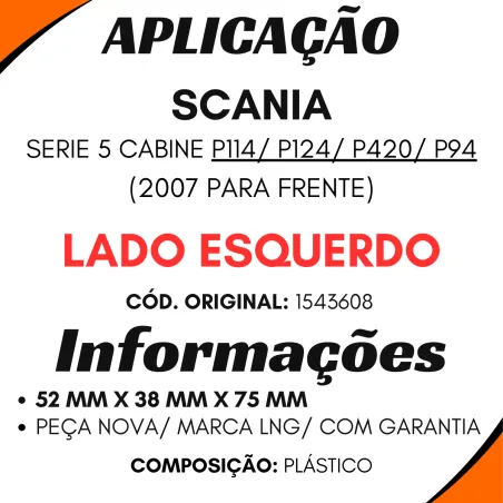 Defletor Lateral Esq. Scania Série 5 P94/ P114/ P124/ P420 (2007...)