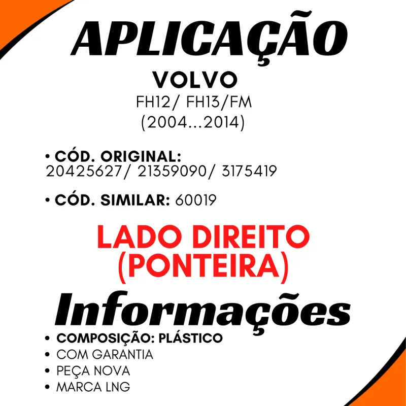Ponteira Parachoque Dir. Volvo Fh12/ Fm