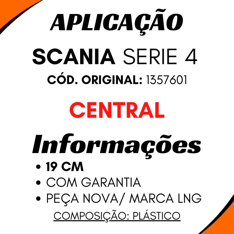 Paralama Traseiro Scania Série 4 Central (19 Cm)