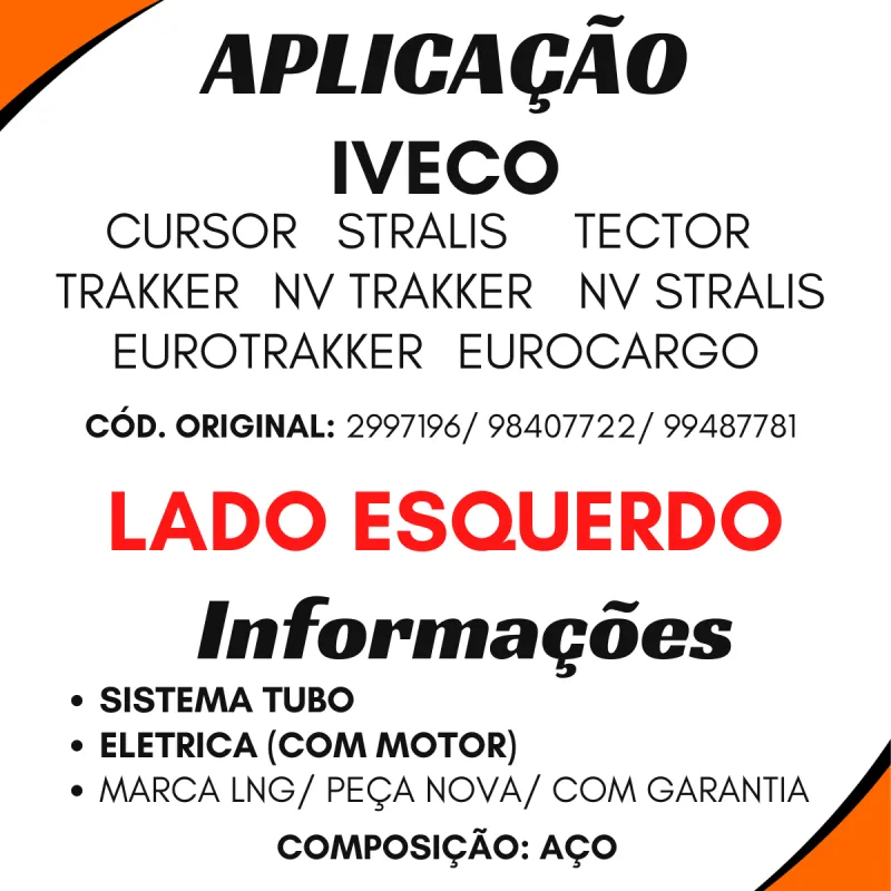 Máquina De Vidro Esq. Eletrica Iveco Eurocargo Eletrico/ Eurotech