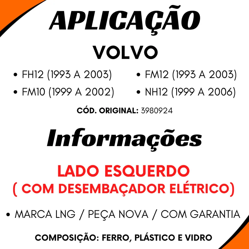 Espelho C/Desemb. Esq. Eletr.  Fh12/ Nh12/ Fm12 (...2002)