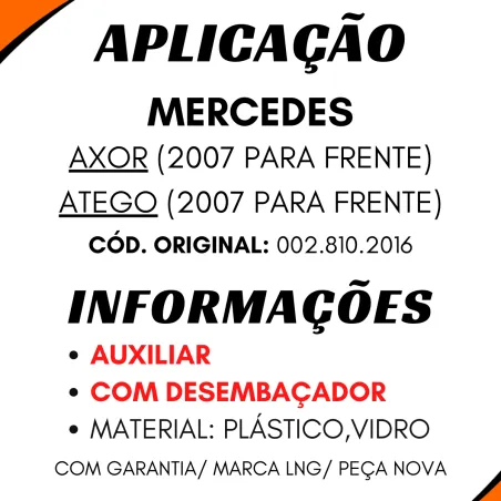 Espelho Auxiliar C/ Desemb. Axor/ Atego