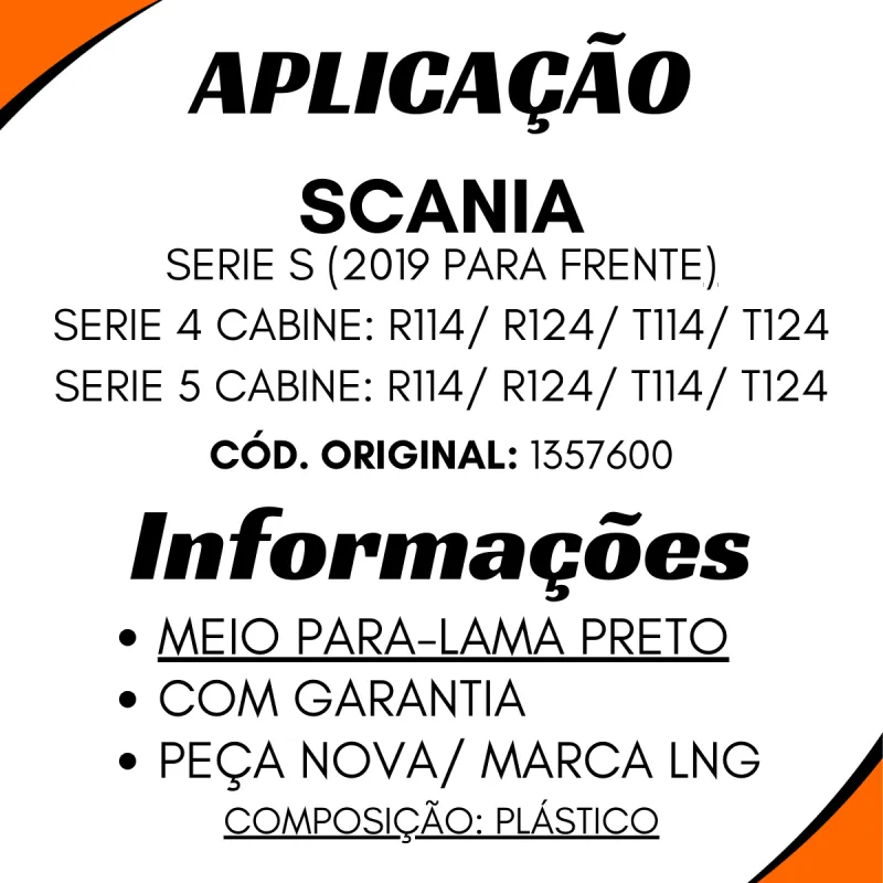 Paralama Traseiro Série 4/ Série 5 T114/ R114/ T124/ R124 (Tras.