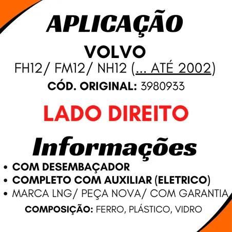 Espelho C/ Desemb Dir. Fh12/ Fm12/ Nh12