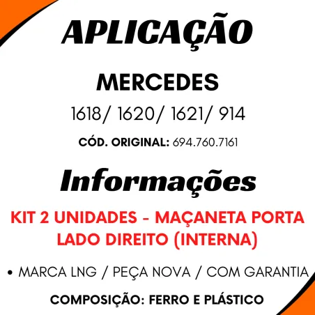 Kit 2 Macanetas Porta Int. Dir. Mbb 914/ 1618/ 1620/ 1621