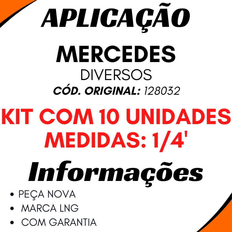 Kit 10 Anilhas Tubo Nylon Mercedes Diversas 1/4