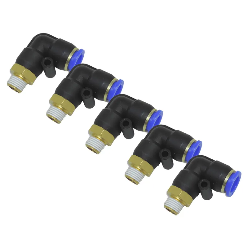 Kit 5 Cotovelos Engate Rápido Mercedes Plastico Macho Giratorio 1/2