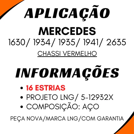 Pontuva E Luveira Mbb 1630/ 1934/ 1935/ 1941/ 2635 Chassi Vermelho