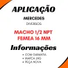 Kit 5 Conexão Redutora Válvula Mbb Macho 1/2 Npt X Femea 16 Mm