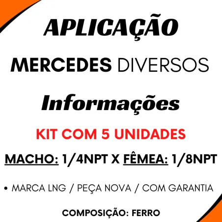 Kit 5 Conexão Redutora Válvula Mbb Macho 1/4npt X Femea 1/8npt