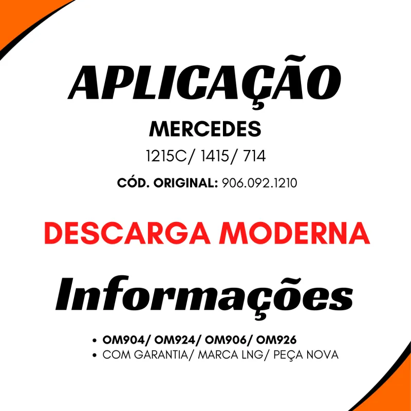 Válvula Bomba Óleo Mbb Om904/ Om924/ Om906/ Om926 Moderna