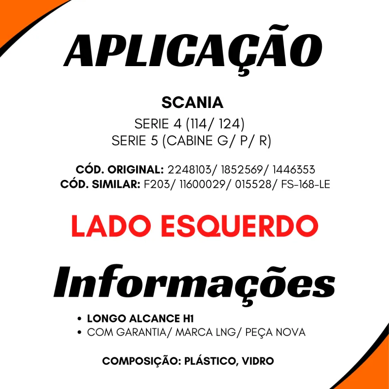 Farol Auxiliar Esq. Série 4 114/ 124 1997/2008/ Série 5 P/ G/ R