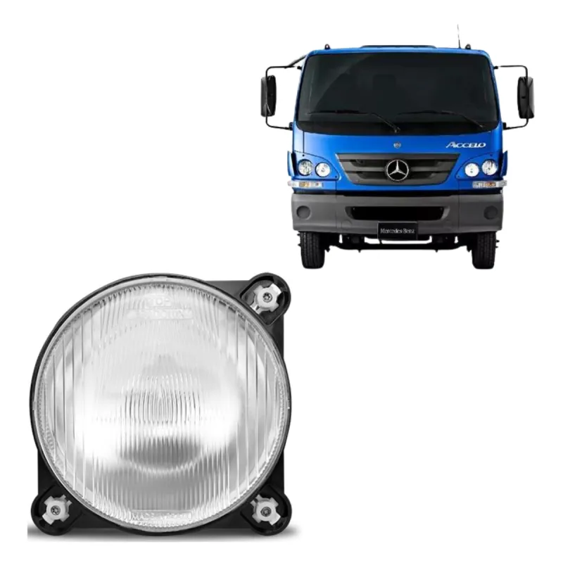 Farol Luz Alta Optico Esquerdo Mercedes Accelo 2008 Em Diante