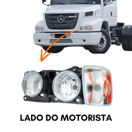 Farol Duplo Esquerdo Com Lanterna Direcional Atron 2012 A 2021