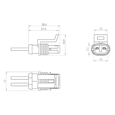 Chicote Com Conector Ultra Seal 2 Vias