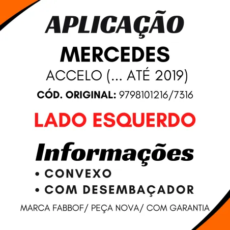 Espelho Retrovisor Le Accelo Ate 2019
