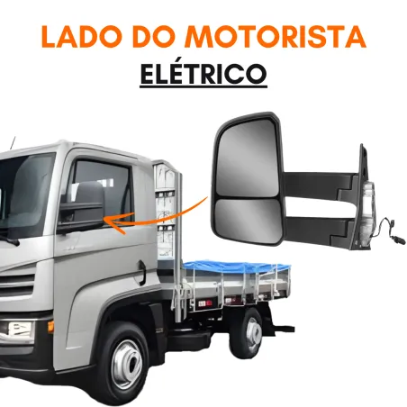 Espelho Retrovisor Eletrico Le Delivery 2018/2023 Euro 5 Braço Longo