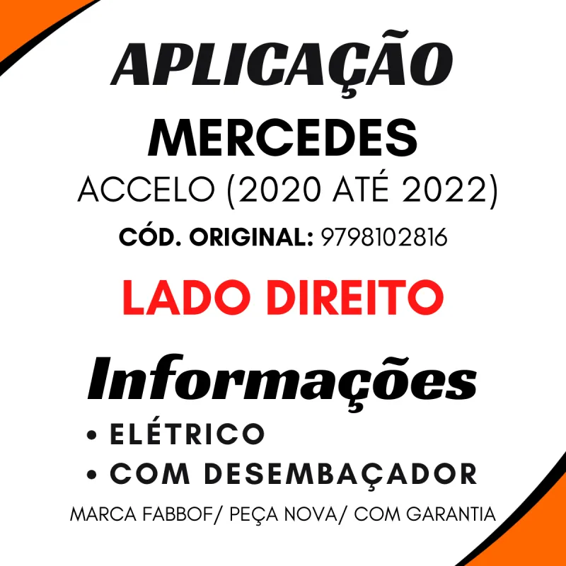 Espelho Retrovisor Accelo 2020/2022 Com Desembacador Eletrico Lado