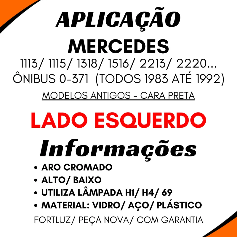 Farol Lado Esquerdo Cara Chata 1983 A 1992