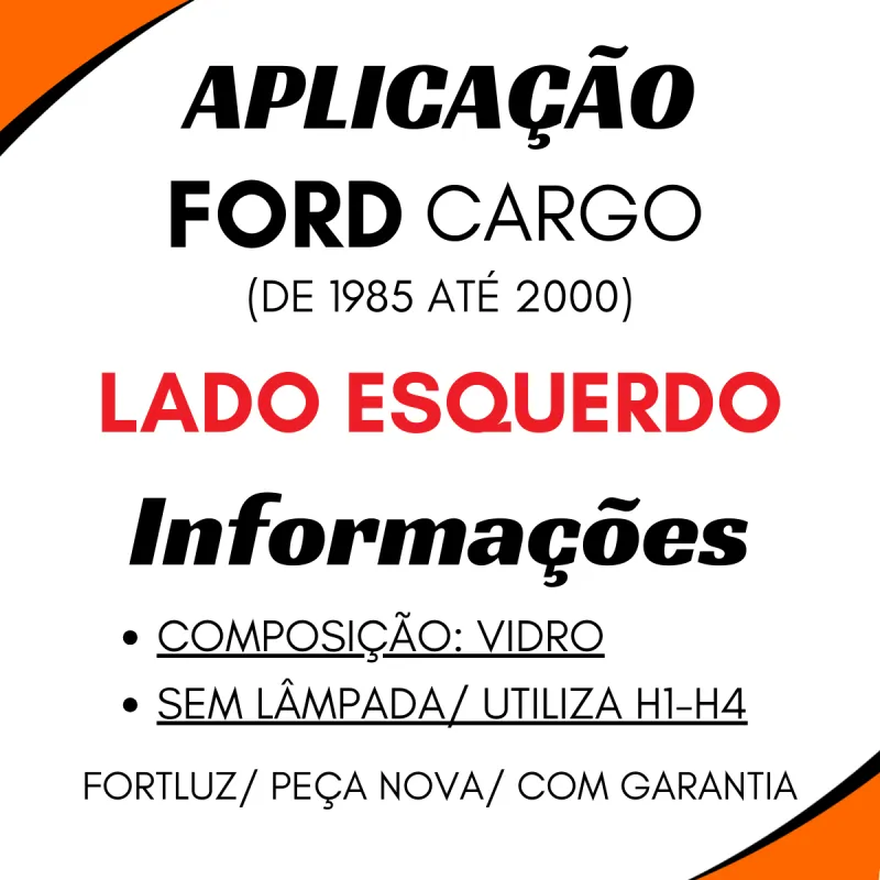 Farol Ford Cargo 1985 A 2000 Lado Esquerdo