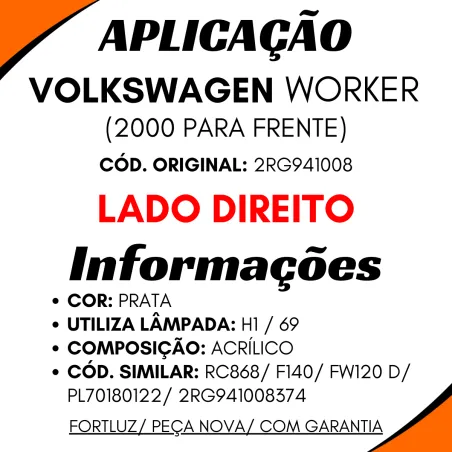Farol Direito Prata Worker 24-220 Apos 2000
